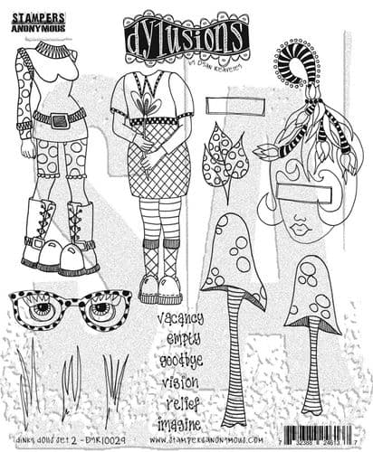 Dylusions - Rubber Stamps - Dinky Dolls #2