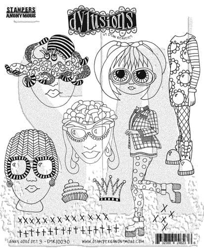 Dylusions - Rubber Stamps - Dinky Dolls #3