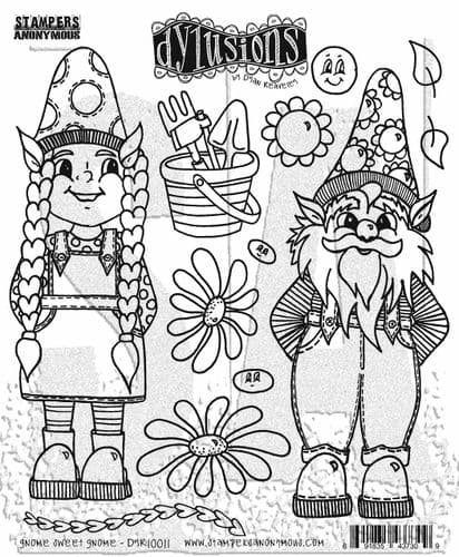 Dylusions - Rubber Stamps - Gnome Sweet Gnome