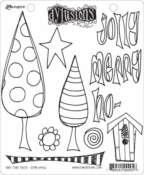 Dylusions - Rubber Stamps - Holly Days & One, Two, Tree