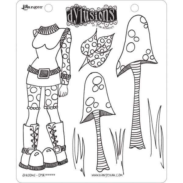 Dylusions - Rubber Stamps - Shrooms