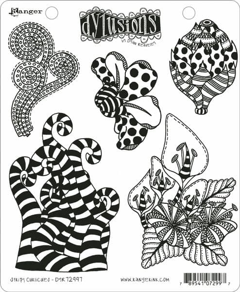 Dylusions - Rubber Stamps - Stripy Curlicues