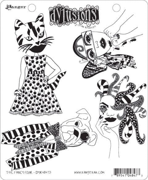 Dylusions - Rubber Stamps - The Fancy Four