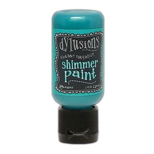 Dylusions - Shimmer Acrylic Paint - 1 oz Bottle - Vibrant Turquoise