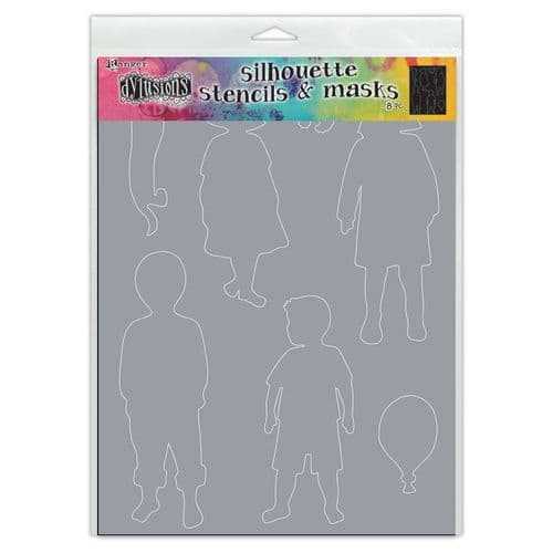 Dylusions - Stencil - 9x12" - Grandkids Silhouette
