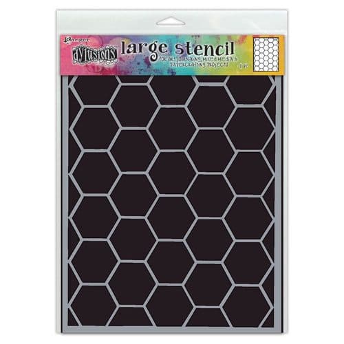 Dylusions - Stencil - 9x12" - Hexicomb