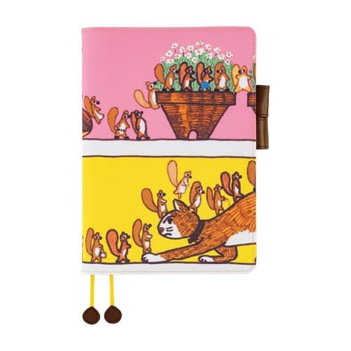 Hobonichi Techo - A5 Cousin Cover - 100% ORANGE: Where's Squirrel Going