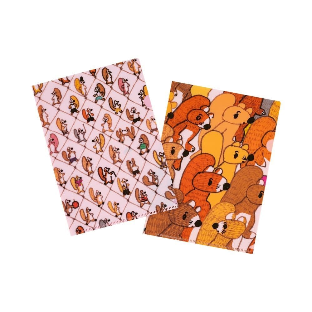 Hobonichi Techo - Folder Set A5 - 100% ORANGE: Squirrel Squadron Set of 2