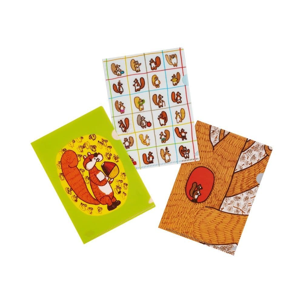 Hobonichi Techo - Folder Set A6 - 100% ORANGE: Squirrel's Moving Day Set of 3
