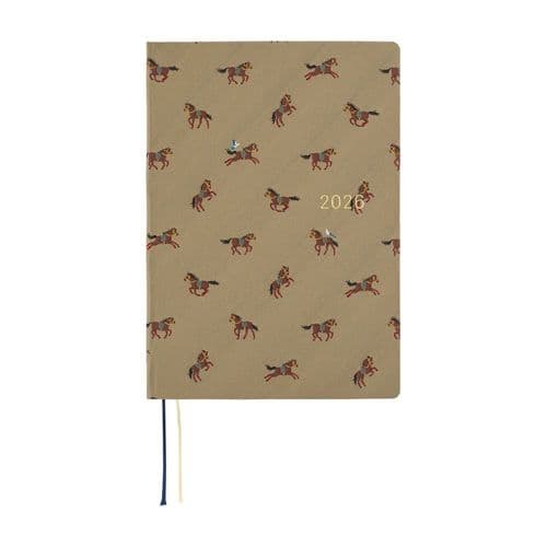Hobonichi Techo - HON A5 - English Version - Bow & Tie: Galloping Horses