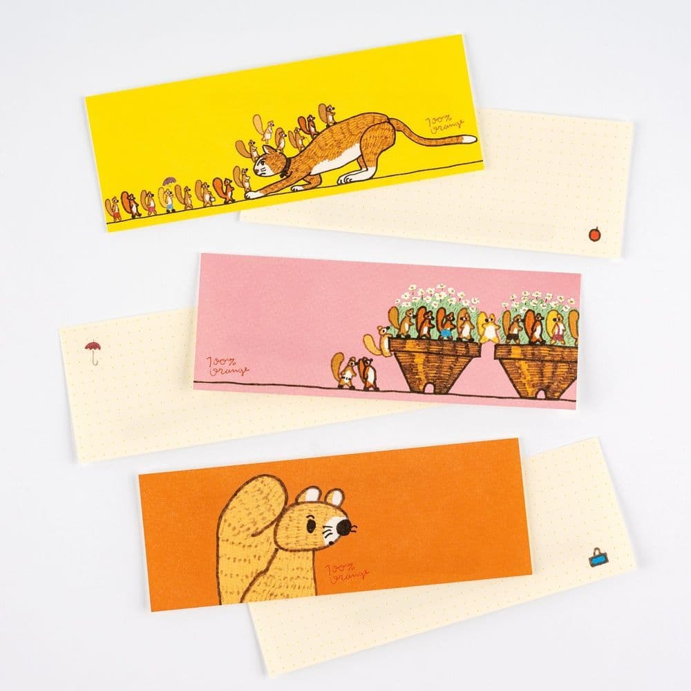 Hobonichi Techo - Letter Set - 100% ORANGE: Squirrel's Moving Day