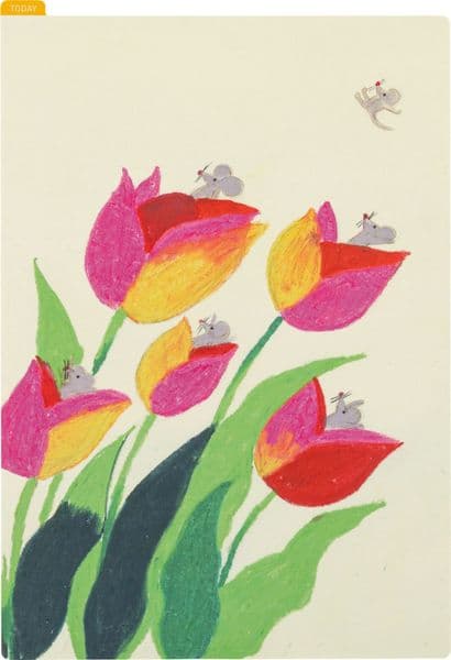 Hobonichi Techo - Pencil Board A5 - Keiko Shibata: Swaying Tulip
