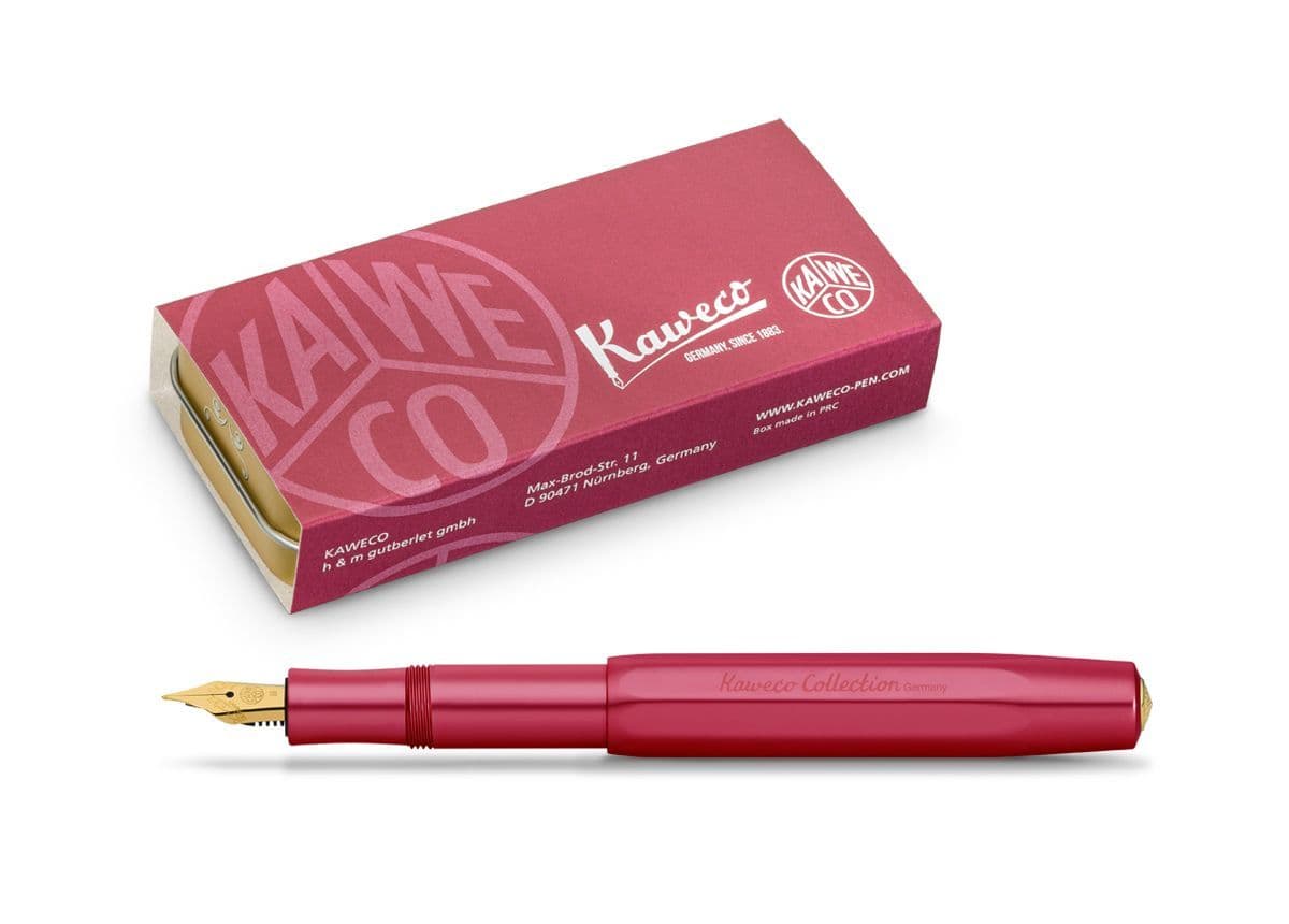 Kaweco Al Sport Fountain Pen - Deep Red, Broad (B) Nib - Pocket