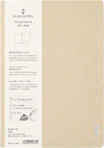 Kleid - Tiny Grid Notebook - B6 - Beige