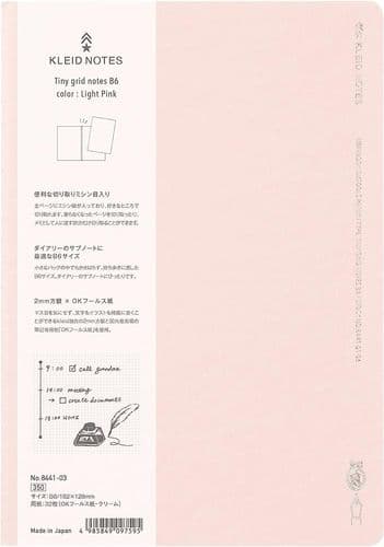 Kleid - Tiny Grid Notebook - B6 - Light Pink