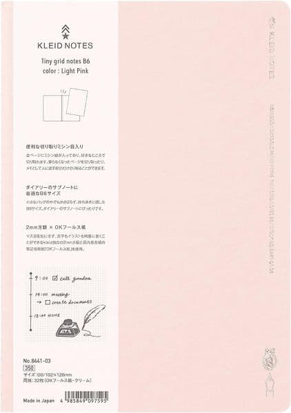 Kleid - Tiny Grid Notebook - B6 - Light Pink