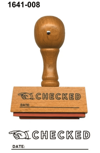 Kodomo No Kao - Wooden Handle Stamp - Checked