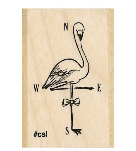 Kodomo No Kao - Wooden Stamp - Flamingo