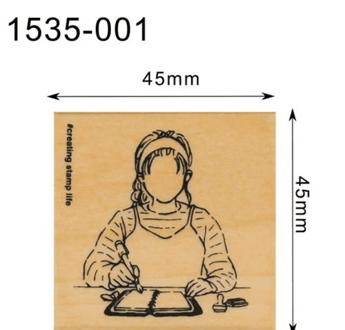 Kodomo No Kao - Wooden Stamp - Girl #1