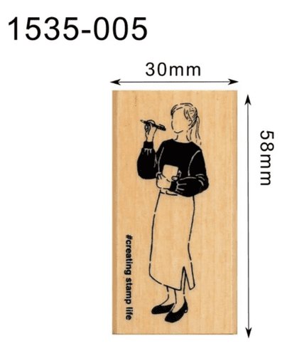 Kodomo No Kao - Wooden Stamp - Girl #3