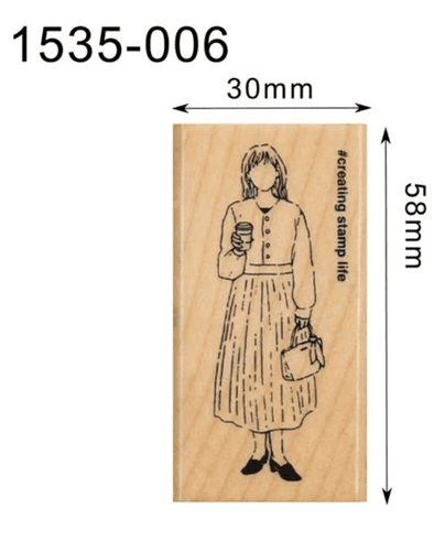 Kodomo No Kao - Wooden Stamp - Girl #4