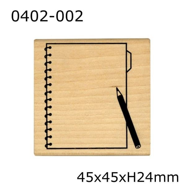 Kodomo No Kao - Wooden Stamp - Notebook & Pencil