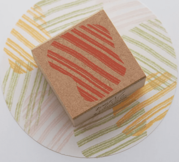 Kodomo No Kao - Wooden Stamp - Omekashi Diagonal Stripe