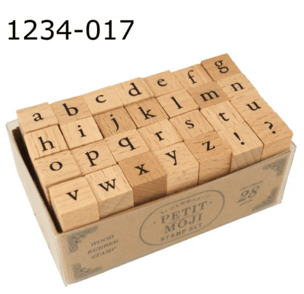 Kodomo No Kao - Wooden Stamp - Petit Moji Set - Lowecase Alpha