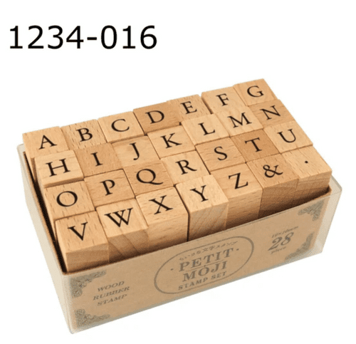 Kodomo No Kao - Wooden Stamp - Petit Moji Set - Uppercase Alpha