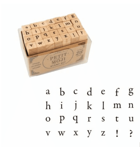 Kodomo No Kao - Wooden Stamp - Petit Moji Sml Set - Lower Alpha