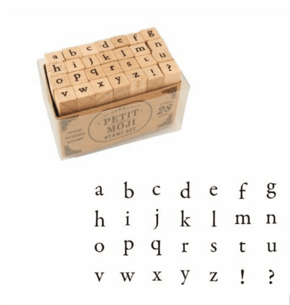Kodomo No Kao - Wooden Stamp - Petit Moji Sml Set - Lower Alpha
