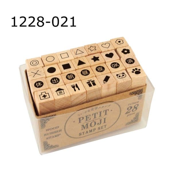 Kodomo No Kao - Wooden Stamp - Petit Moji Sml Set - Shapes