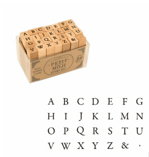 Kodomo No Kao - Wooden Stamp - Petit Moji Sml Set - Upper Alpha