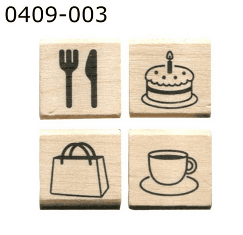 Kodomo No Kao - Wooden Stamp - Stamp Set - Coffee & Cake