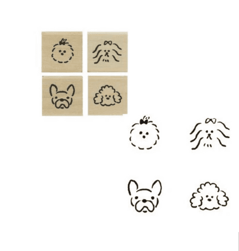 Kodomo No Kao - Wooden Stamp - Stamp Set - Dogs