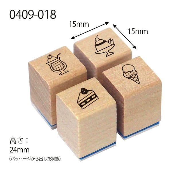 Kodomo No Kao - Wooden Stamp - Stamp Set - Sweets