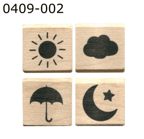 Kodomo No Kao - Wooden Stamp - Stamp Set - Weather #2