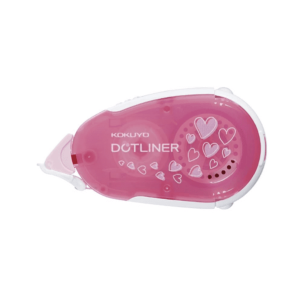Kokuyo - Dotliner - Pink Heart Tape - Extra Strong Adhesive