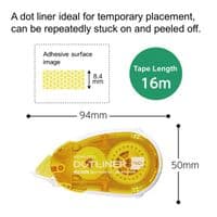Kokuyo - Dotliner - Yellow  - Removeable Adhesive