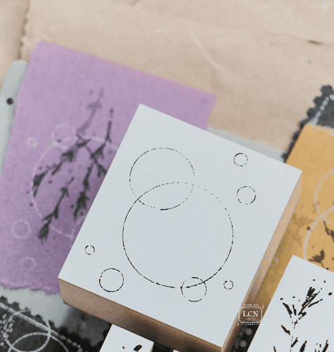 LCN Studio - Wood Mounted Rubber Stamp - Bubble Background