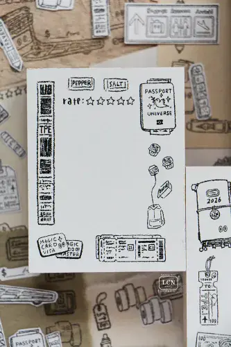 LCN Studio - Wood Mounted Rubber Stamp - Travel #1