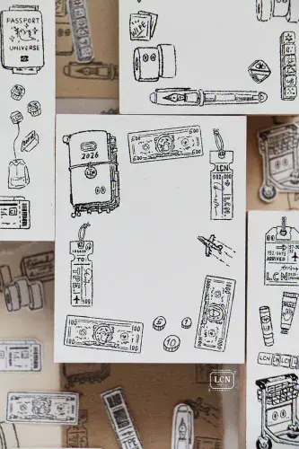 LCN Studio - Wood Mounted Rubber Stamp - Travel #2