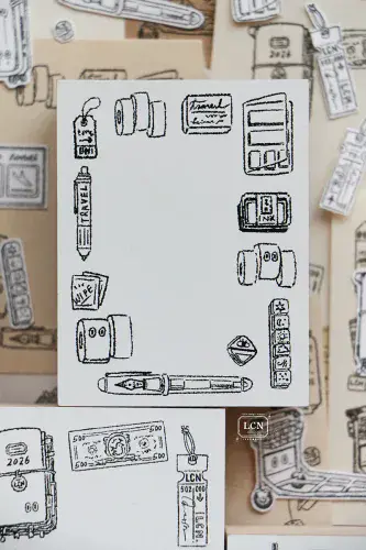LCN Studio - Wood Mounted Rubber Stamp - Travel #3
