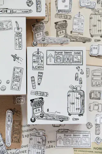 LCN Studio - Wood Mounted Rubber Stamp - Travel #4