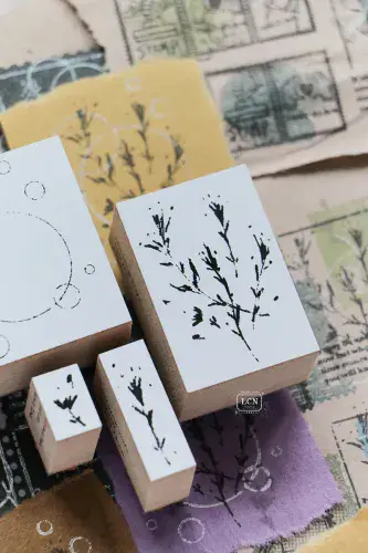 LCN Studio - Wood Mounted Rubber Stamp - Wild Flower Set