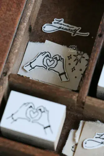 LCN Studio - Wood Mounted Rubber Stamp - Word Stamp: Heart for You