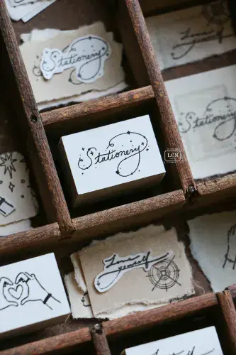 LCN Studio - Wood Mounted Rubber Stamp - Word Stamp: Stationery