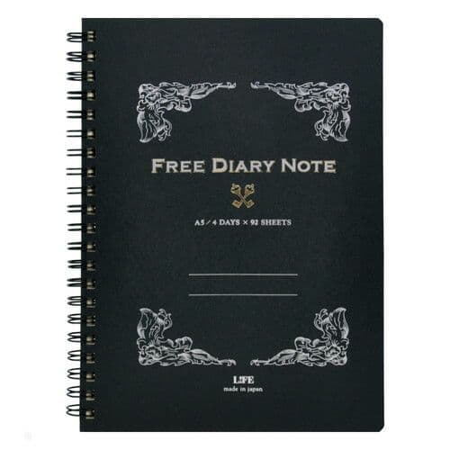 Life - Spiral Bound - Free Diary - A5 - Black