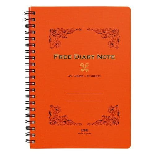 Life - Spiral Bound - Free Diary - A5 - Orange