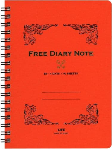 Life - Spiral Bound - Free Diary - B6 - Orange